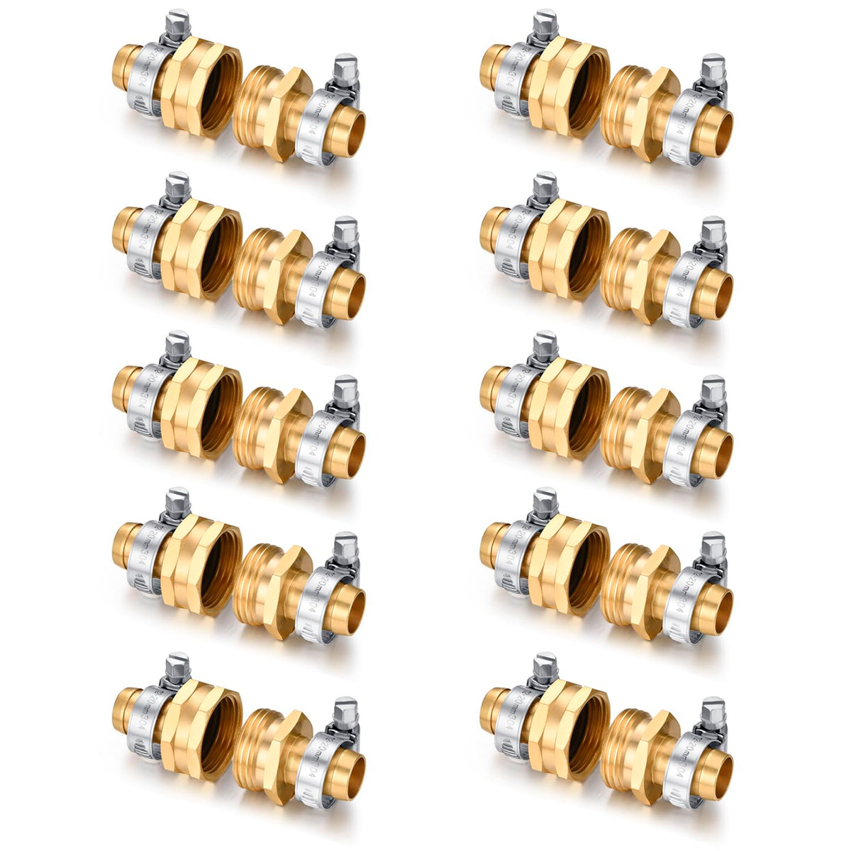 YELUN brass hose connector front packaging showing kit contents and benefits