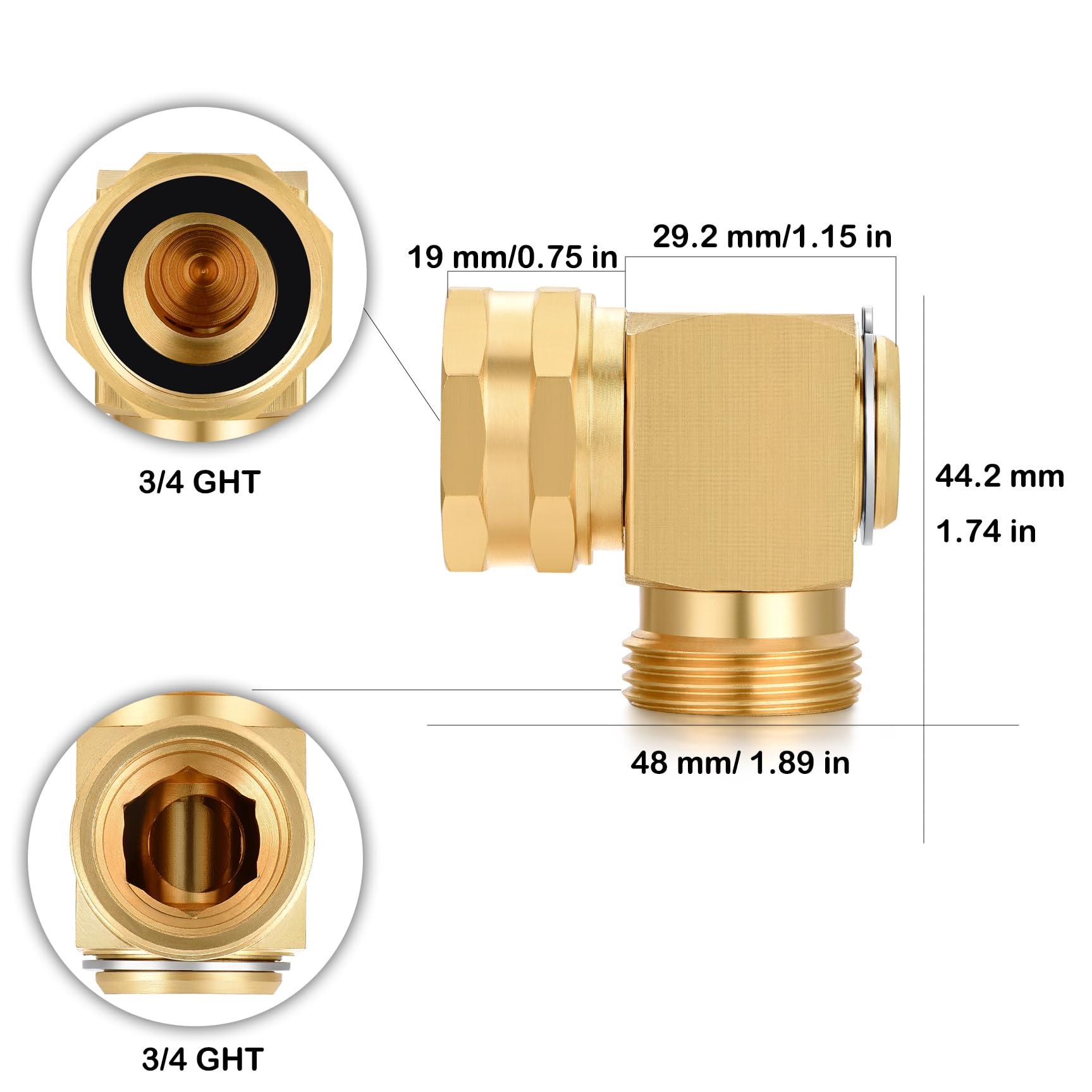YELUN close-up of brass threads highlighting precise machining and leak prevention