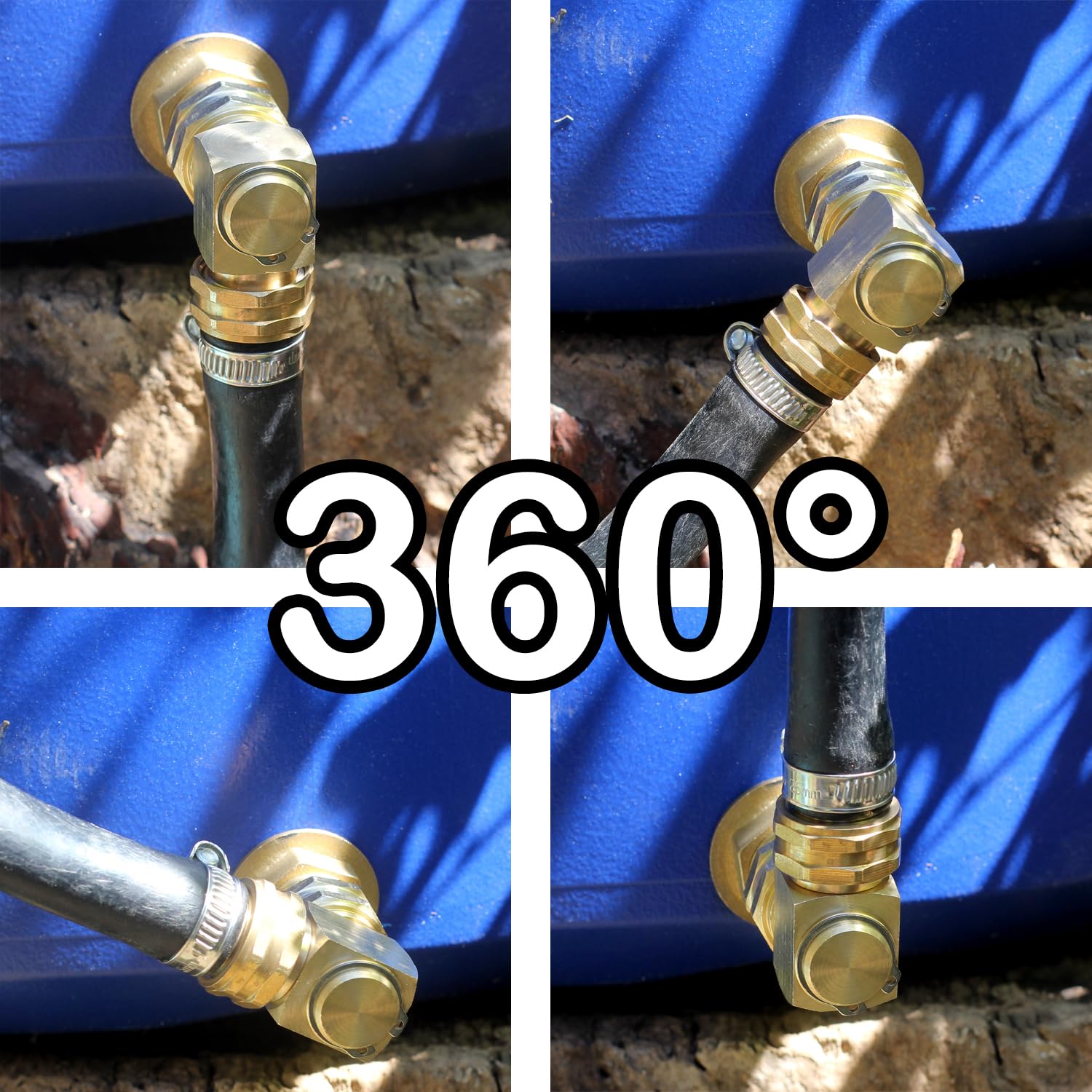 YELUN elbow installed on faucet demonstrating smooth hose rotation and reduced strain