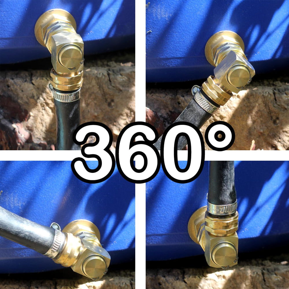 YELUN elbow installed on faucet demonstrating smooth hose rotation and reduced strain