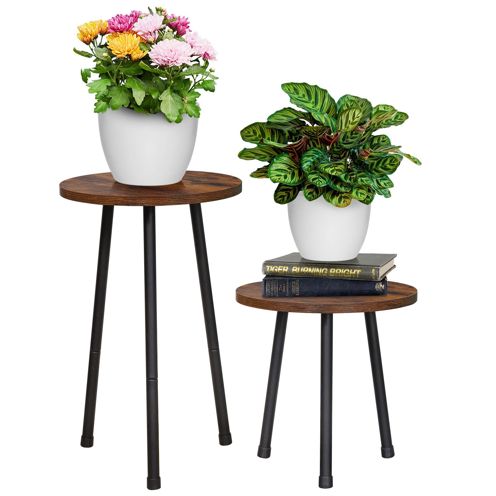 YENGOTH front view of both plant stands showing stable modern design