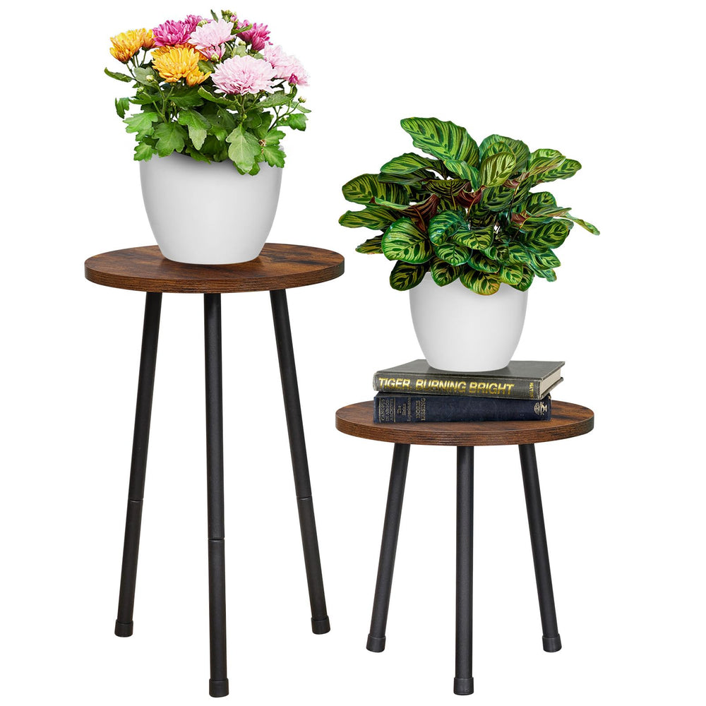 YENGOTH front view of both plant stands showing stable modern design