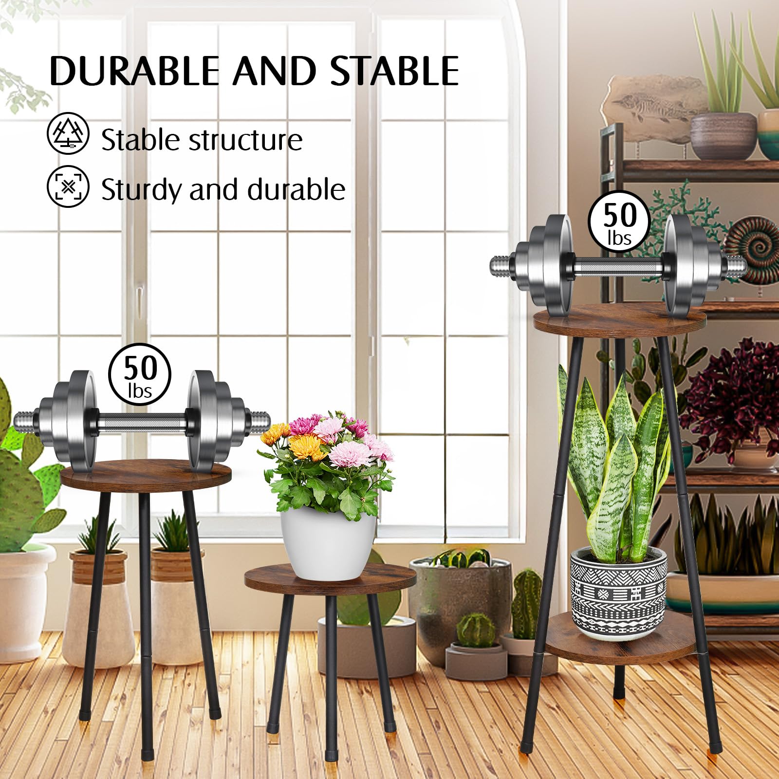 YENGOTH assembled as two-tier stand illustrating space-saving vertical display