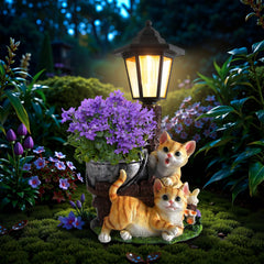 YEPOTUE front view of cat statue showing welcoming design and durable finish