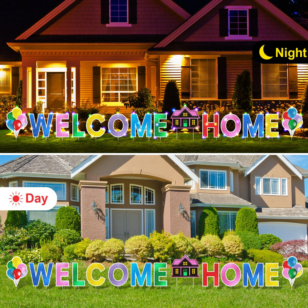 Yerliker LED string lights illuminated on letters at night for high visibility benefit