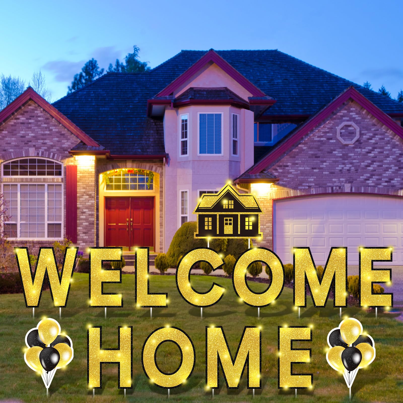 Yerliker driveway display with family arrival scene showing warm, celebratory impact