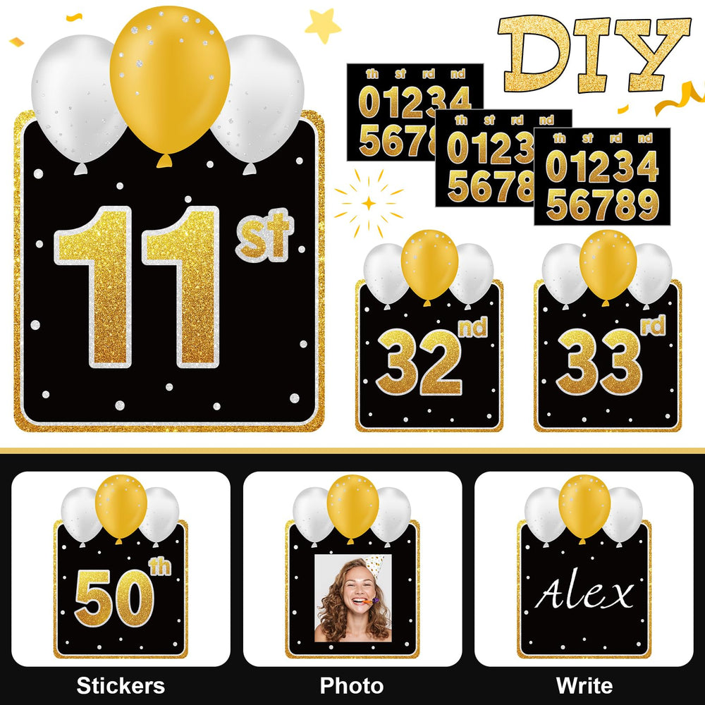 Yerliker number stickers and age board enabling easy customization