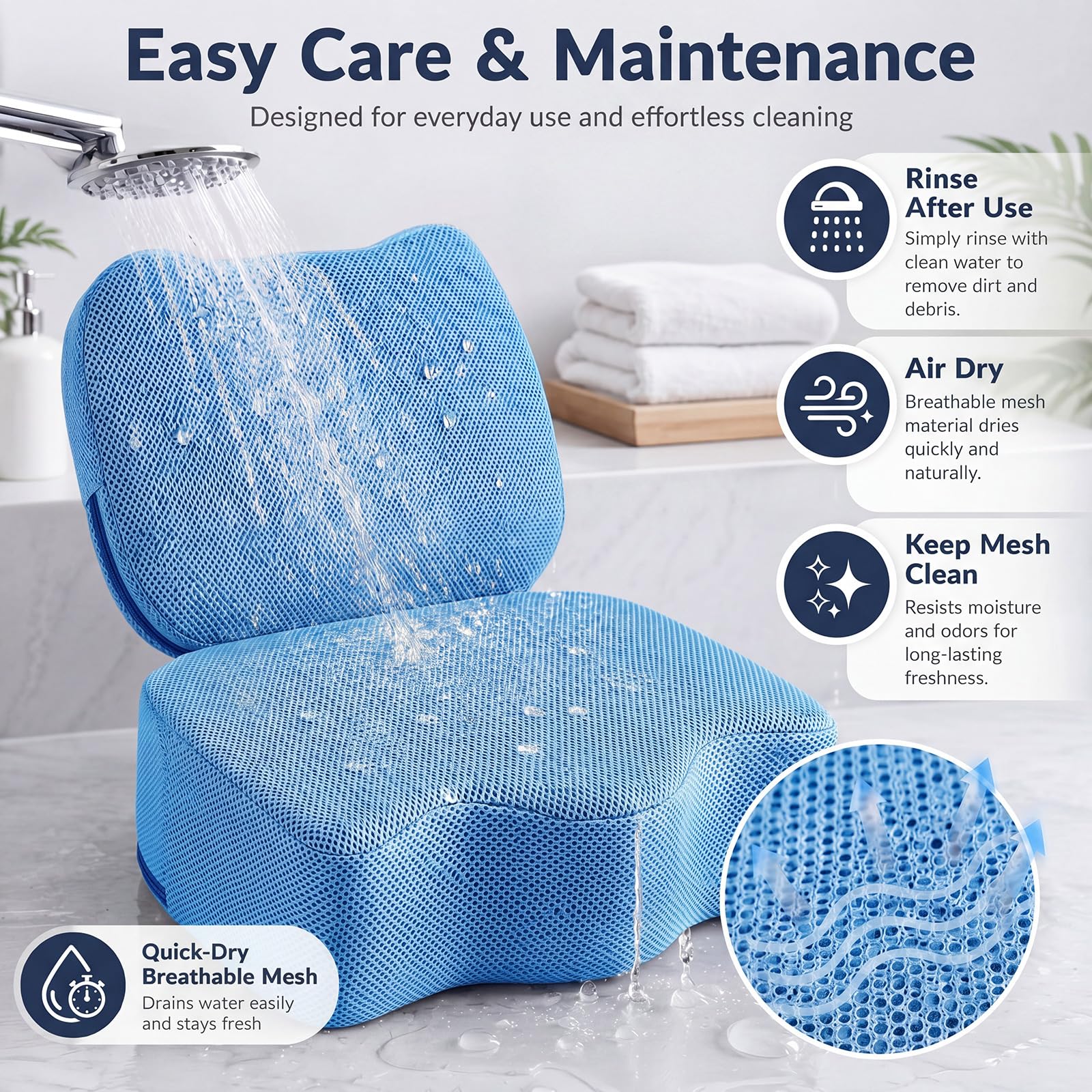 Yerliker seat in hot tub demonstrating added height and stable weighted placement
