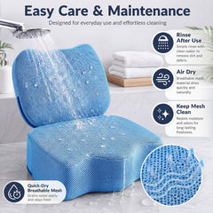 Yerliker seat in hot tub demonstrating added height and stable weighted placement