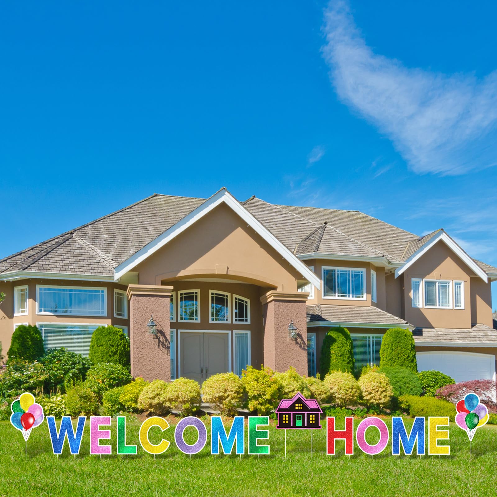 Yerliker welcome home letters next to a rake showing size and scale benefit