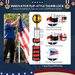 Yescom close-up rotating shaft reduces flag tangling in wind