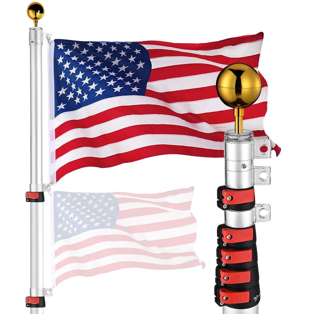 Yescom full-height 20ft pole erected showing stability and visibility