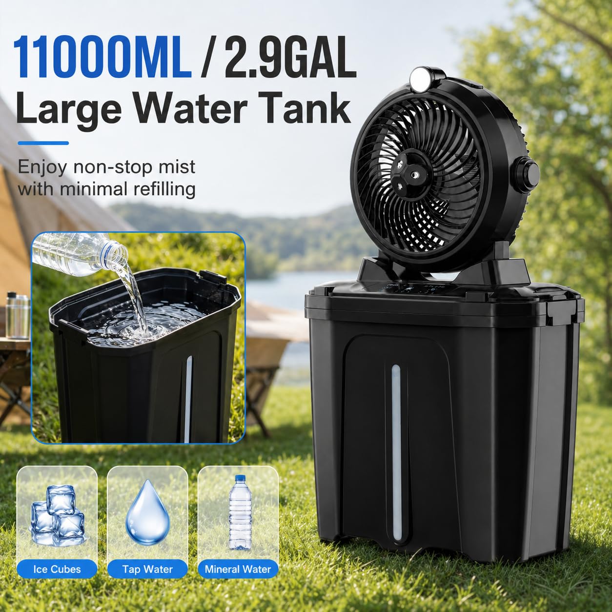 YESERLI battery and USB port for convenient rechargeable power