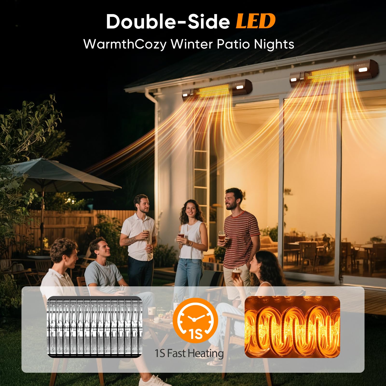 YESERLI close-up of carbon infrared tube highlighting fast efficient heating