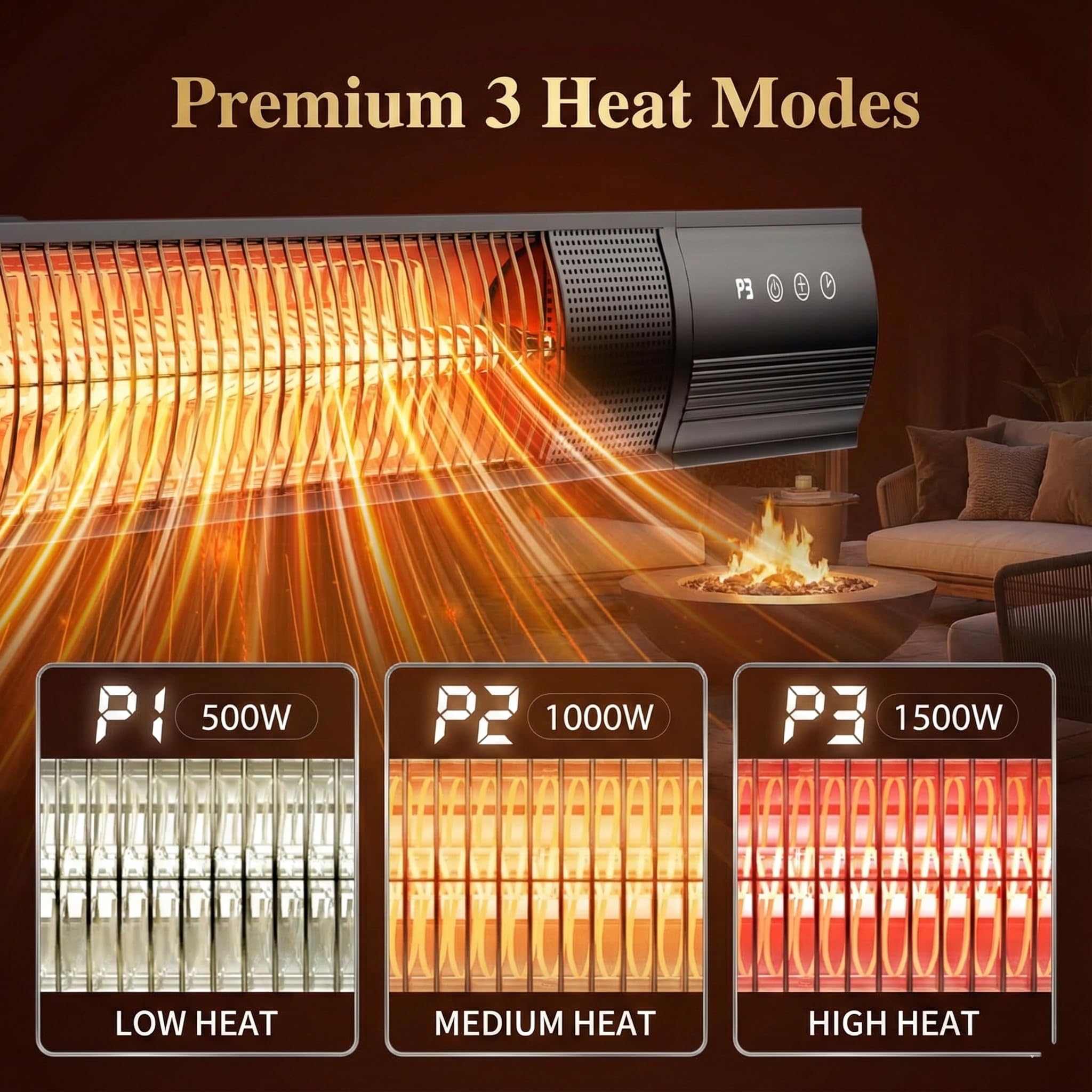 YESERLI heater warming a patio dining area illustrating outdoor comfort
