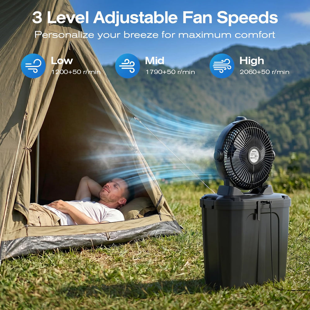 YESERLI in use at campsite with LED on for night comfort benefit