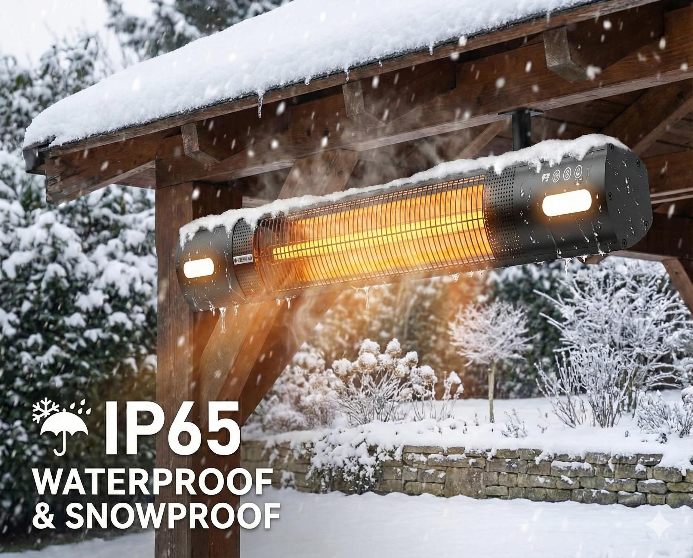 YESERLI LED light and controls visible for evening illumination and ease