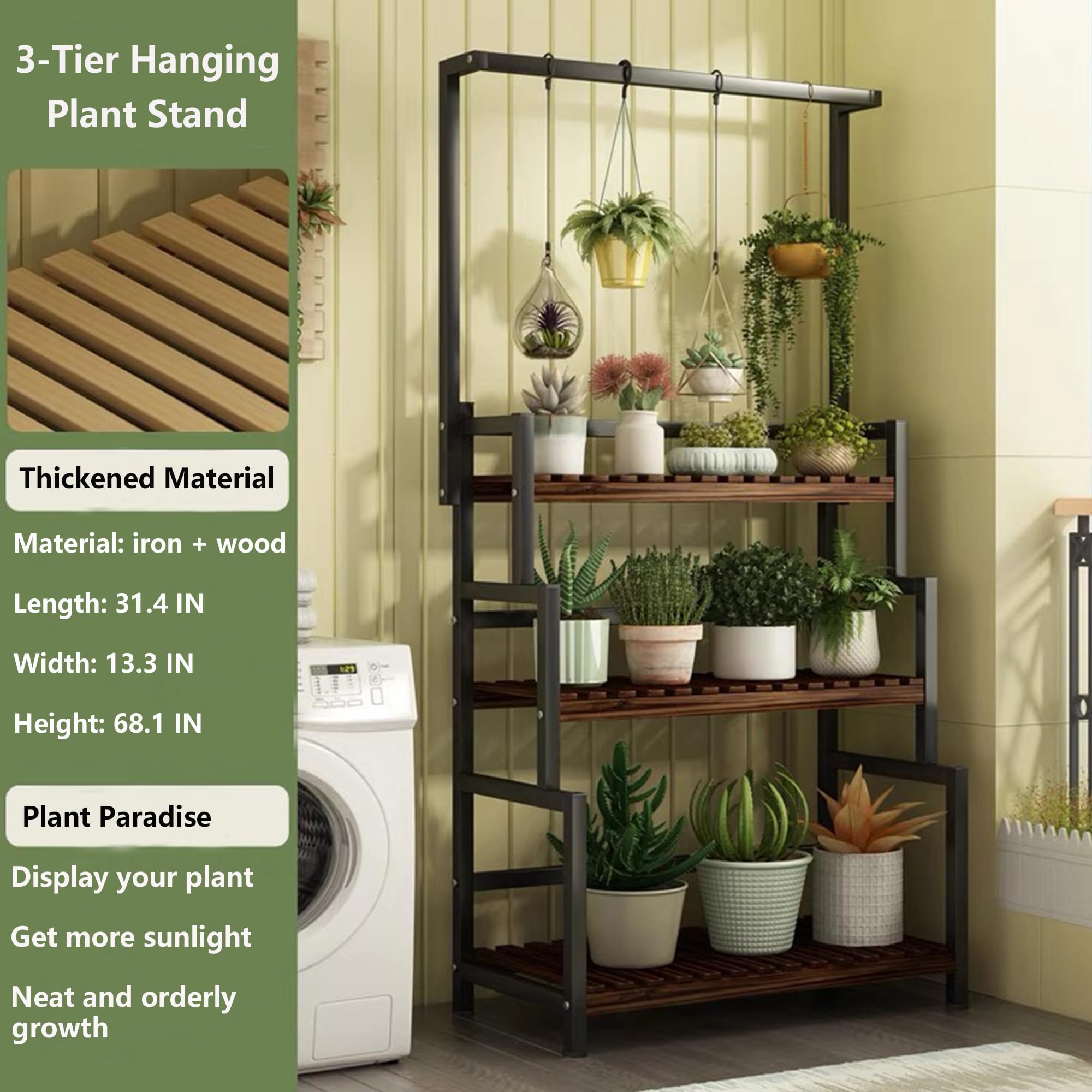 yeshine bottom tier with large planter showing heavy-duty load capacity benefit