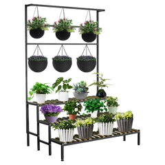 yeshine front view of full 3-tier stand showing tall multi-plant display and versatility