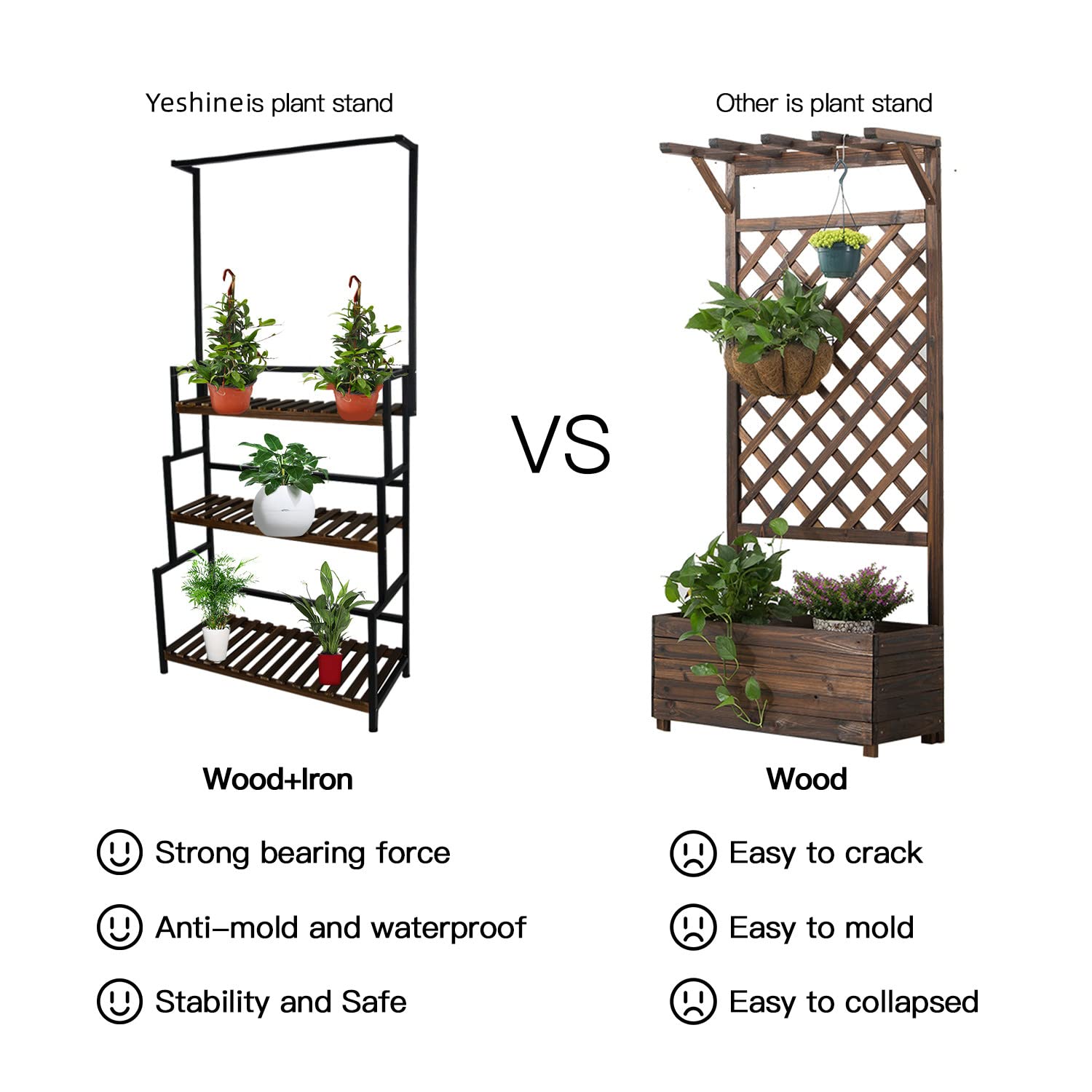 yeshine top hanging bar with a planter showing versatile hanging decor option