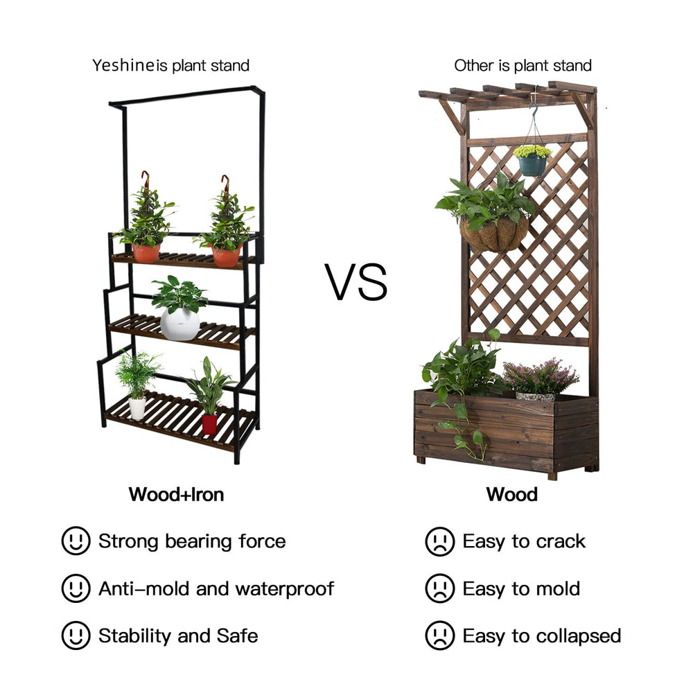 yeshine top hanging bar with a planter showing versatile hanging decor option