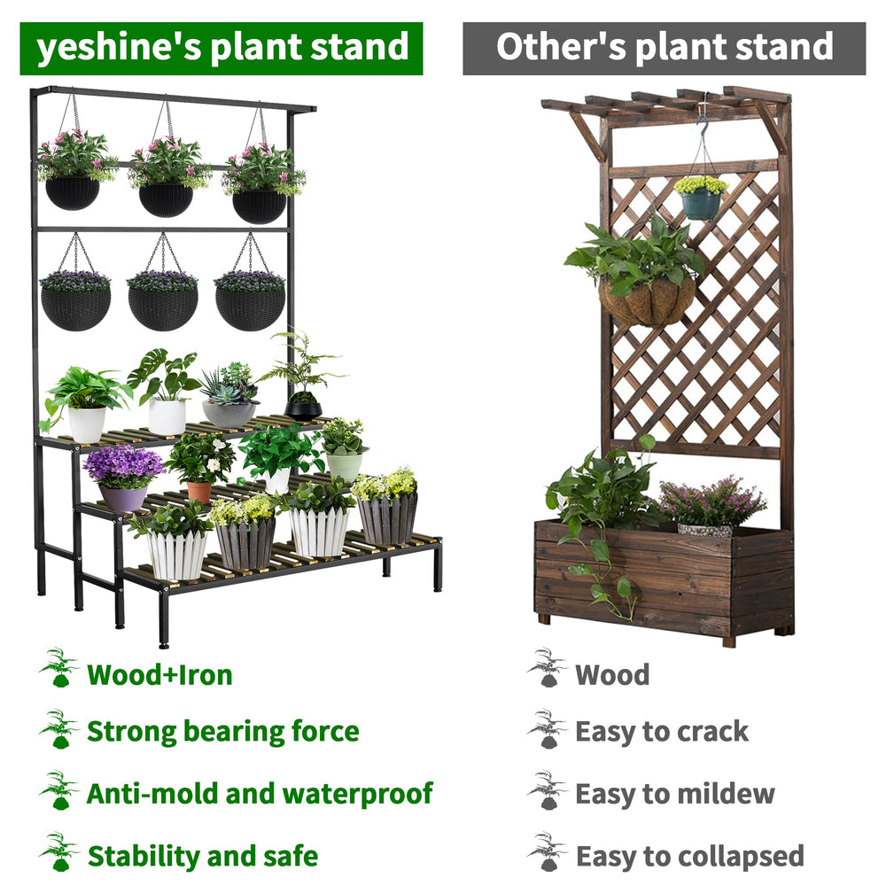 yeshine top hanging bars detail for pots and lights offering extra display options