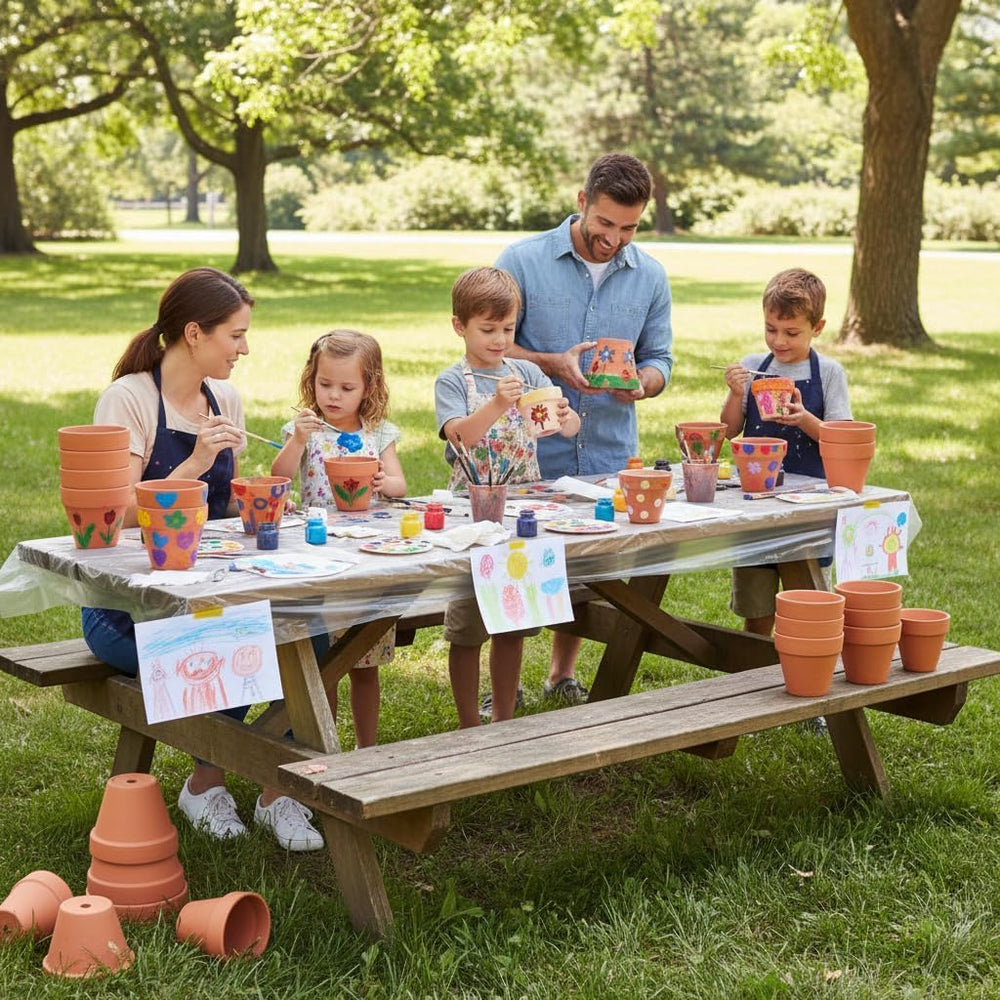 YESIACE painted pots arranged as DIY decor showing customization options
