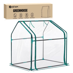 Yesker front view showing full greenhouse setup and easy plant access