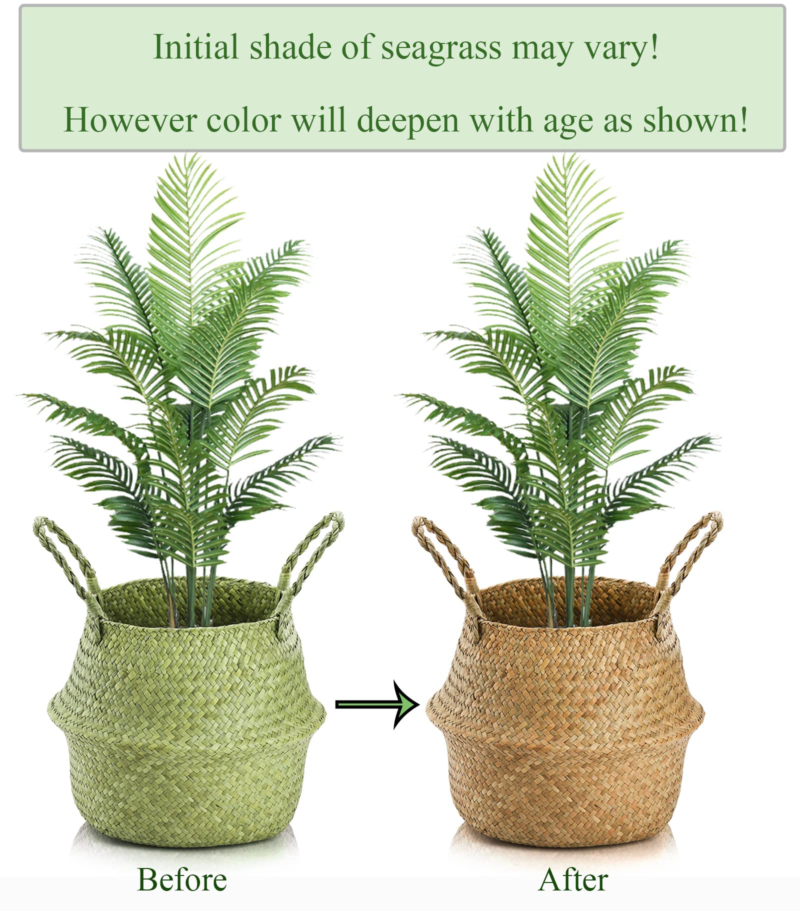 Yesland basket with potted plant inside showing decorative cover and tidy display