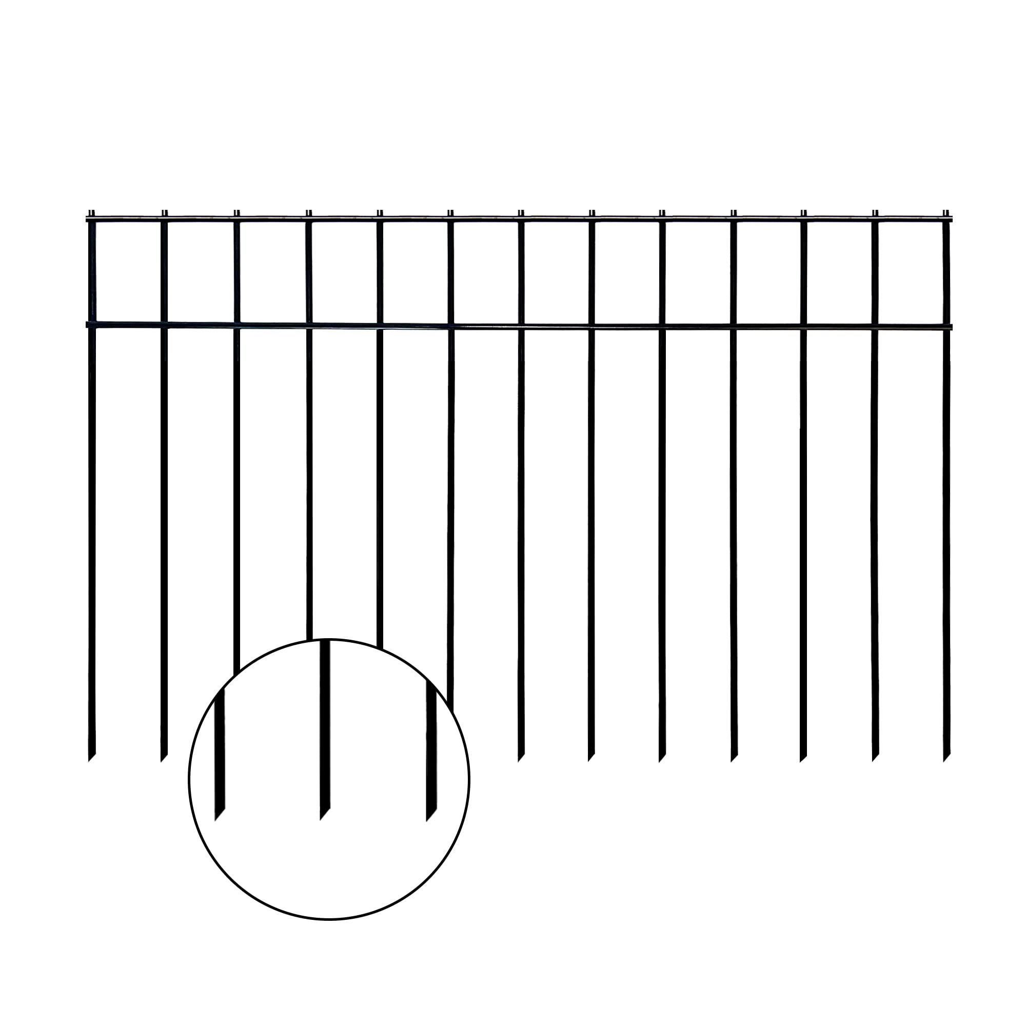 YESON front view of assembled 30ft barrier showing coverage and neat finish for yard protection