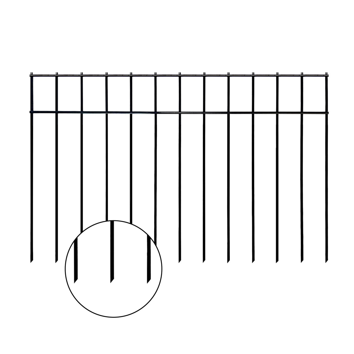 YESON front view of assembled 30ft barrier showing coverage and neat finish for yard protection