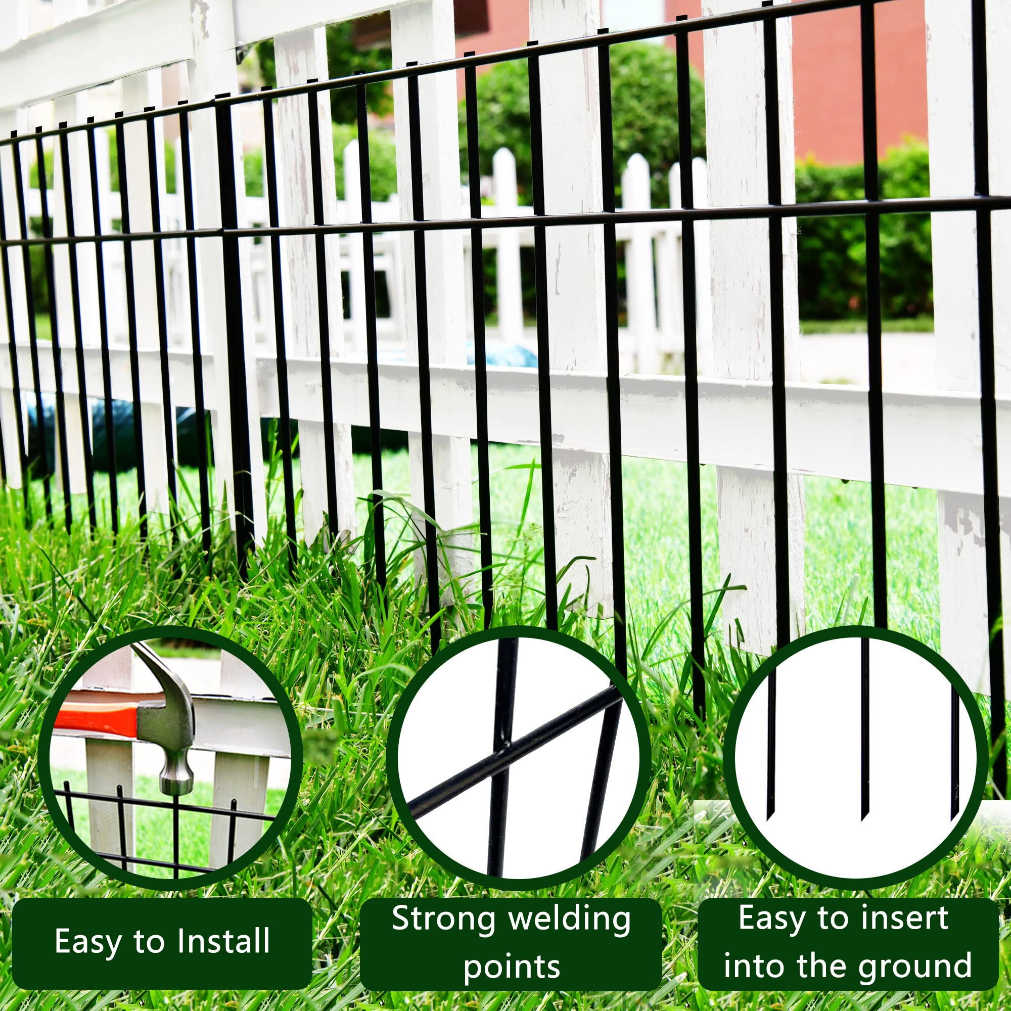 YESON panel being installed under a backyard fence demonstrating easy no-dig use