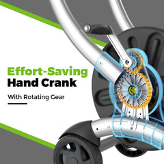 YESTAR crank handle detail demonstrating easy-wind effort-saving benefit