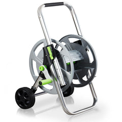 YESTAR front view of hose reel cart showing sturdy frame and storage benefit