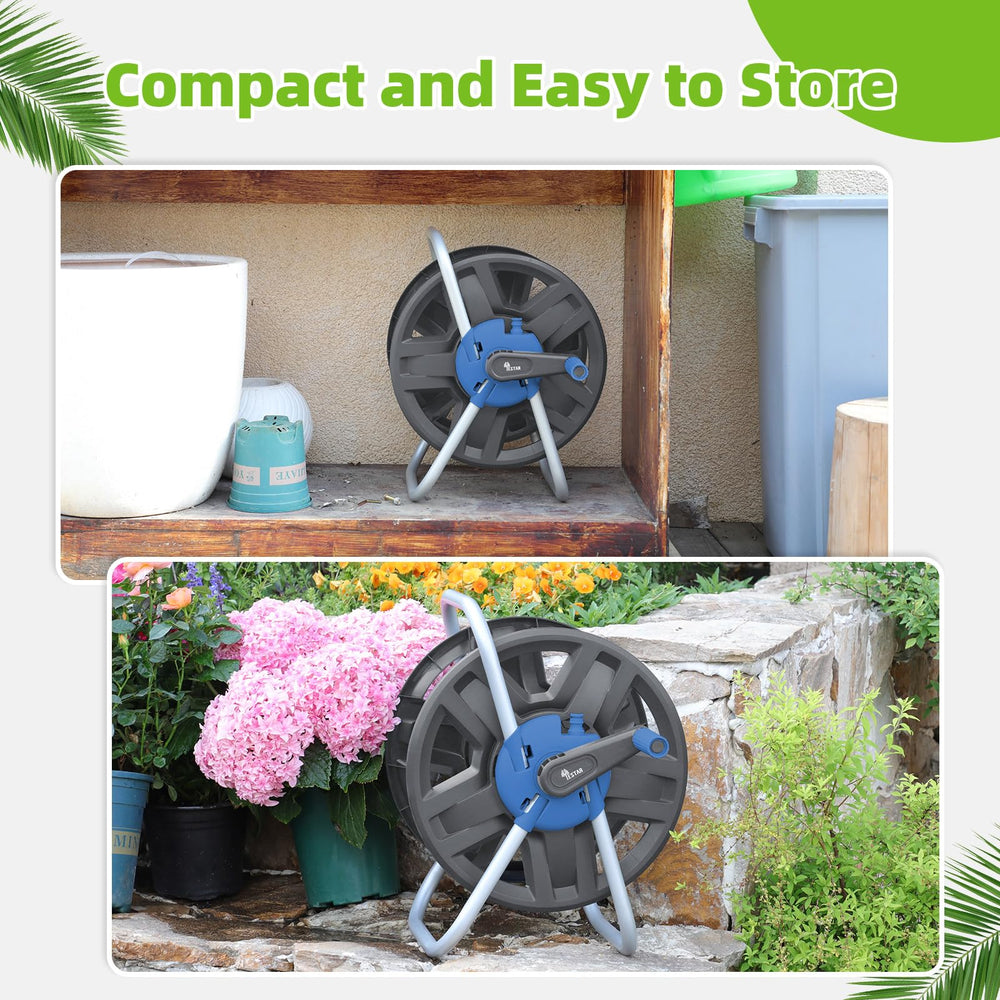 YESTAR reel next to a watering can for scale to gauge size