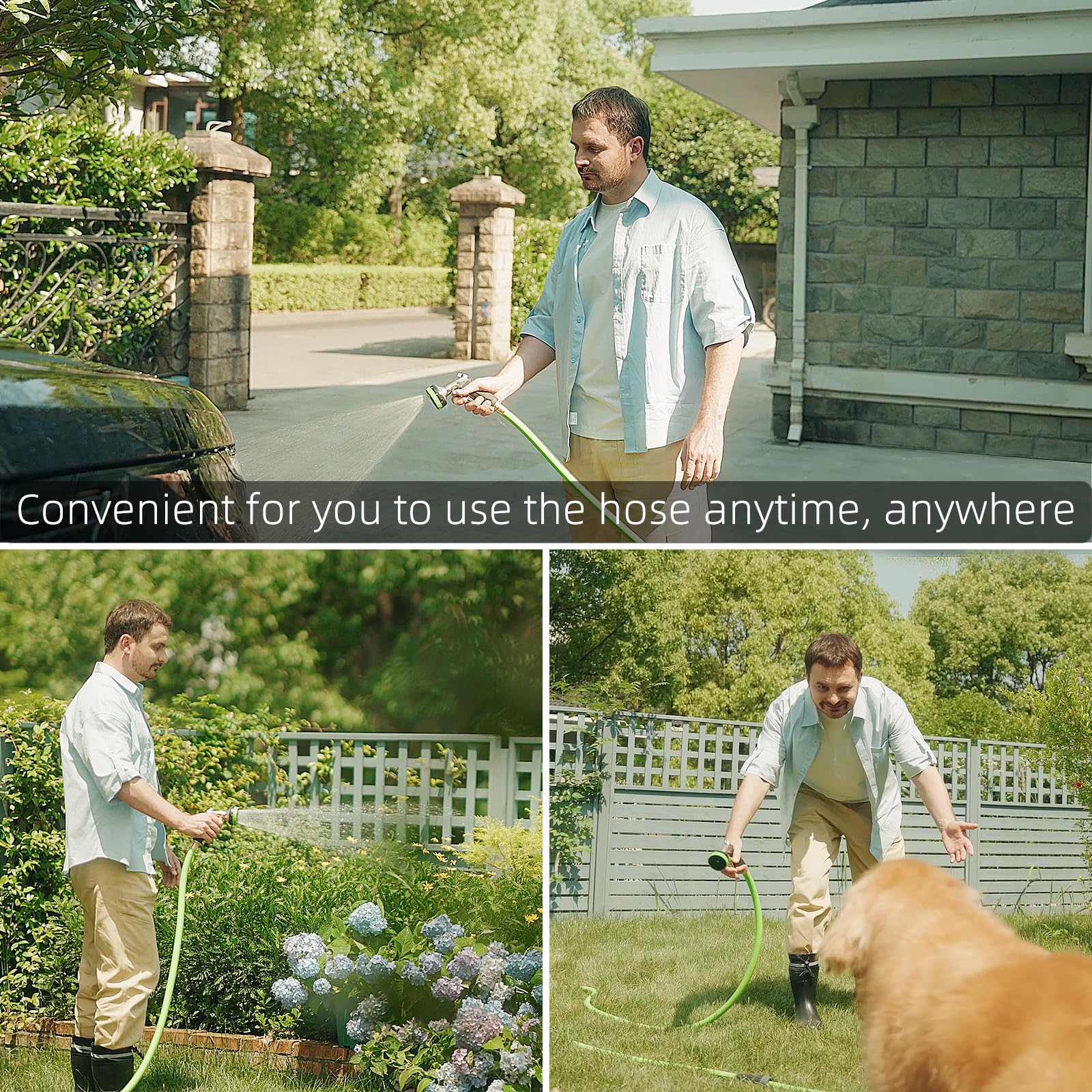 YESTAR hose reel in garden setting helping tidy outdoor watering tasks