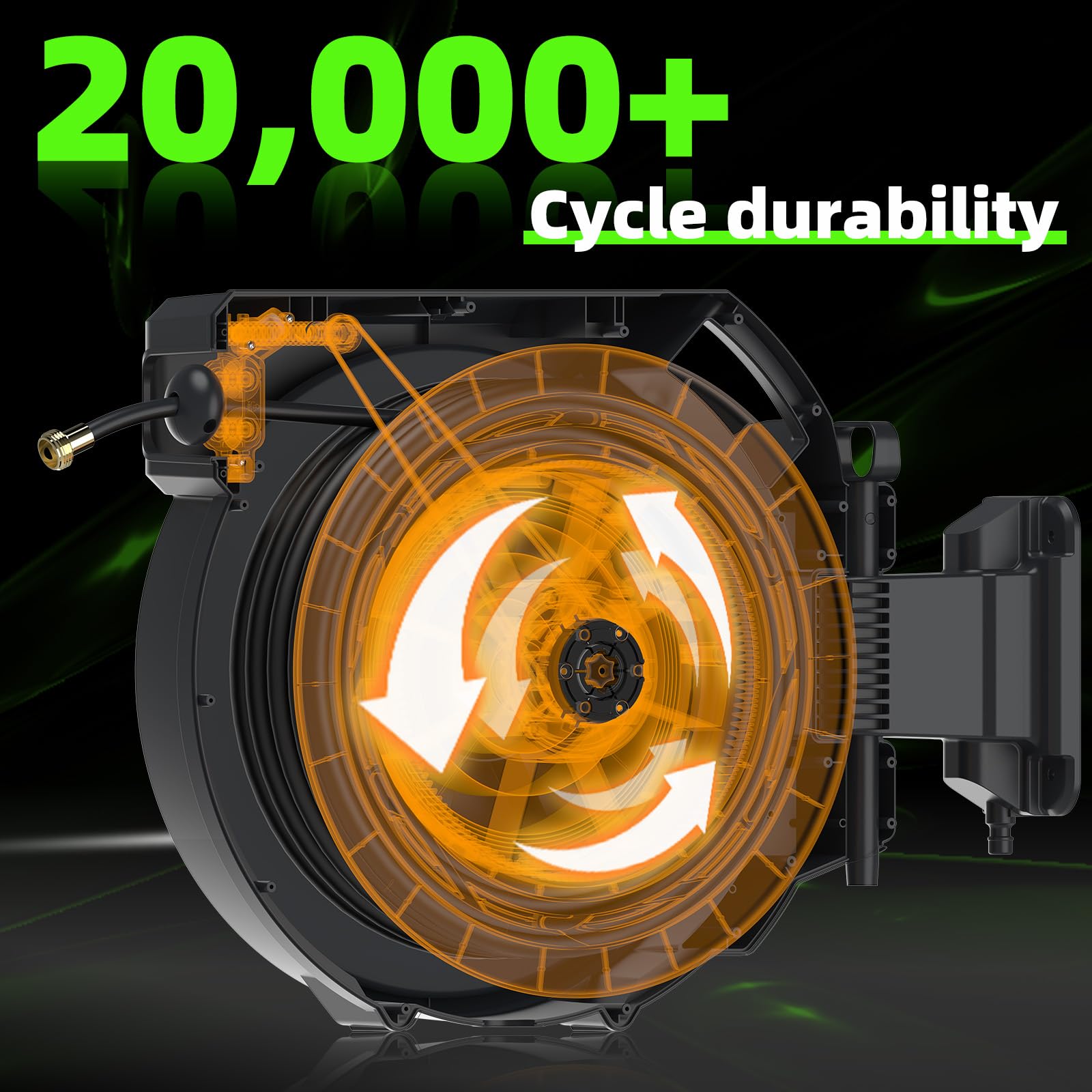 YESTAR nozzle detail showing 10-stage spray for versatile watering and cleaning