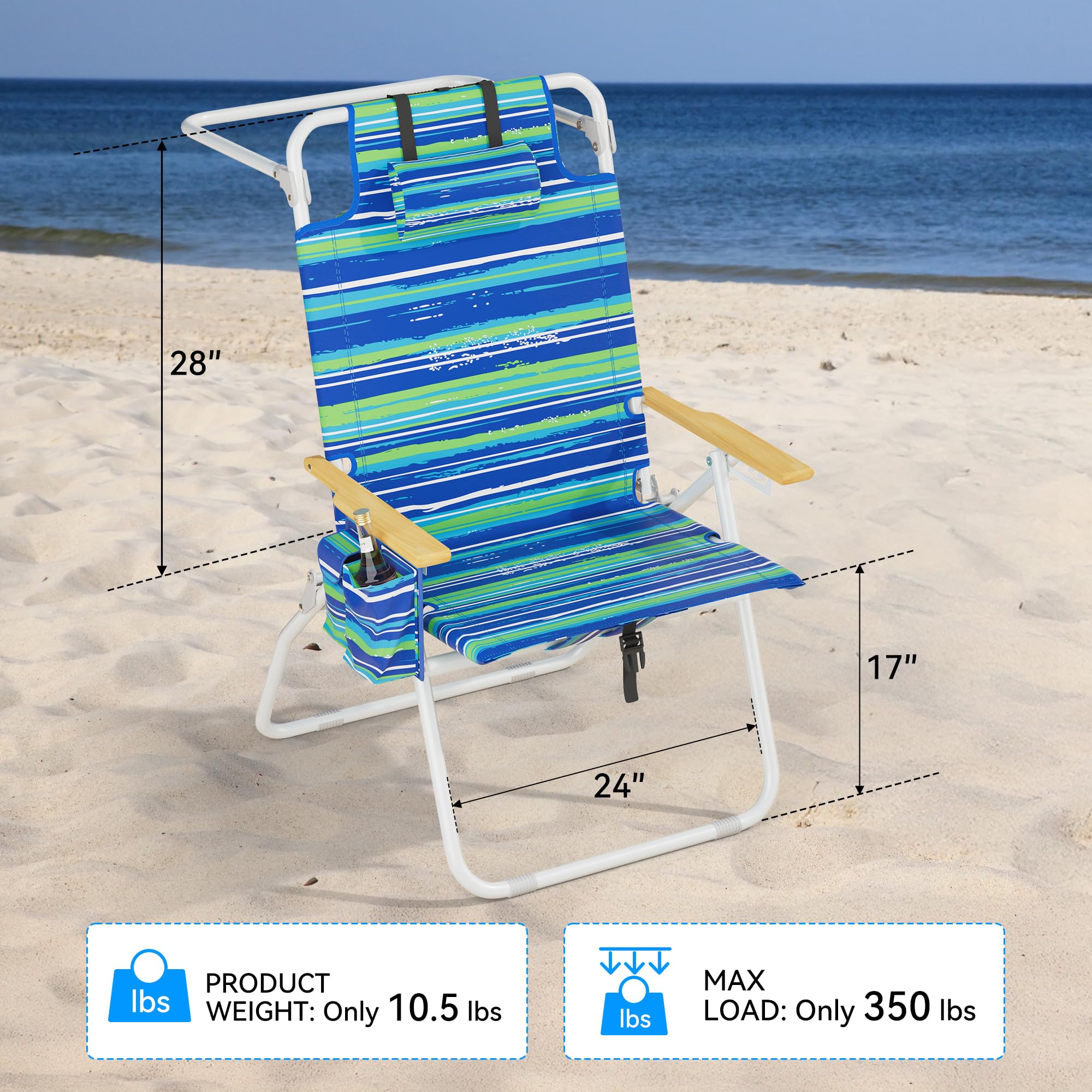 Yestomo lifestyle beach setup with chairs showing relaxation and convenience