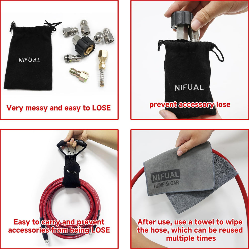 YETIANICAL hose beside pressure washer to show length and compatibility