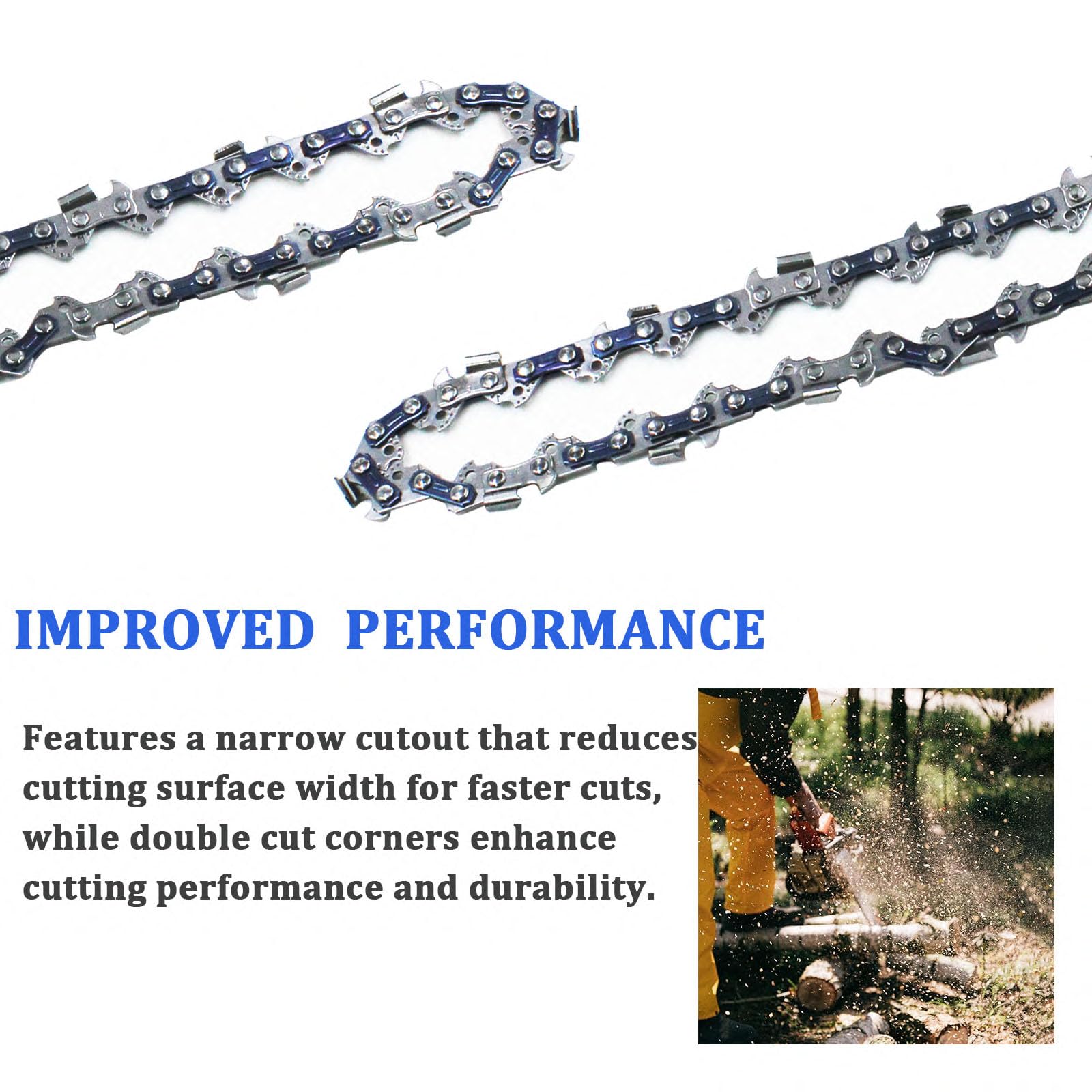 YETTAT side view showing 33 drive links and durable construction benefit
