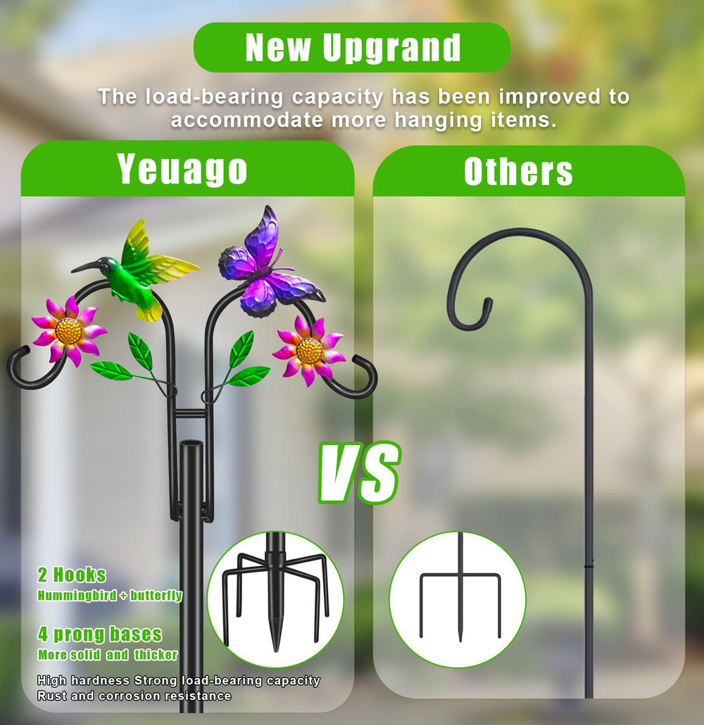 yeuago hook with hanging baskets demonstrating planted display and vertical gardening