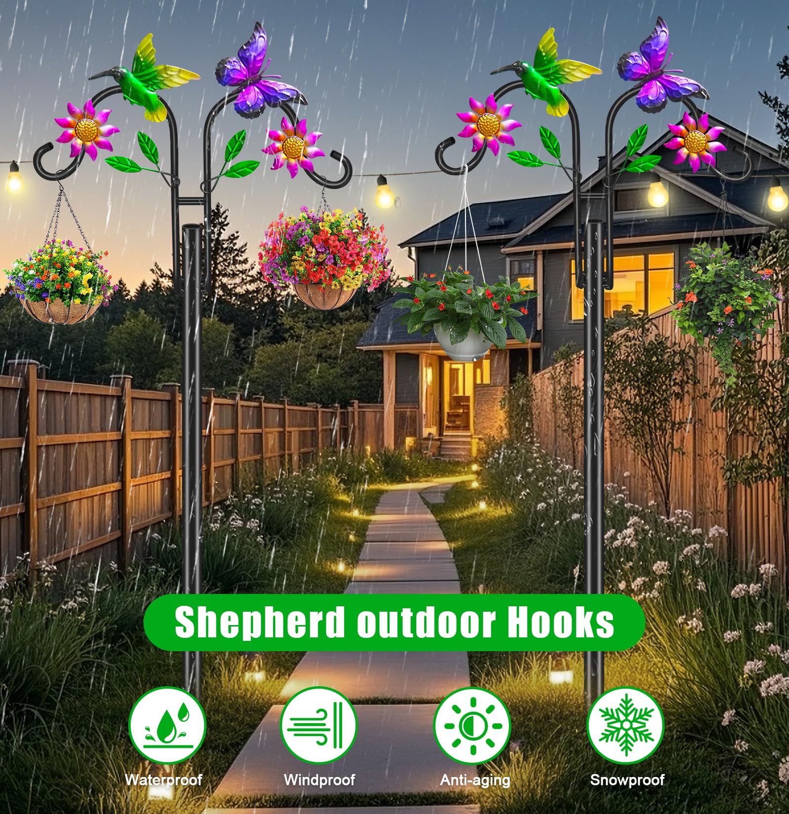 yeuago lantern and chimes styled patio scene showing ambient lighting and decorative use
