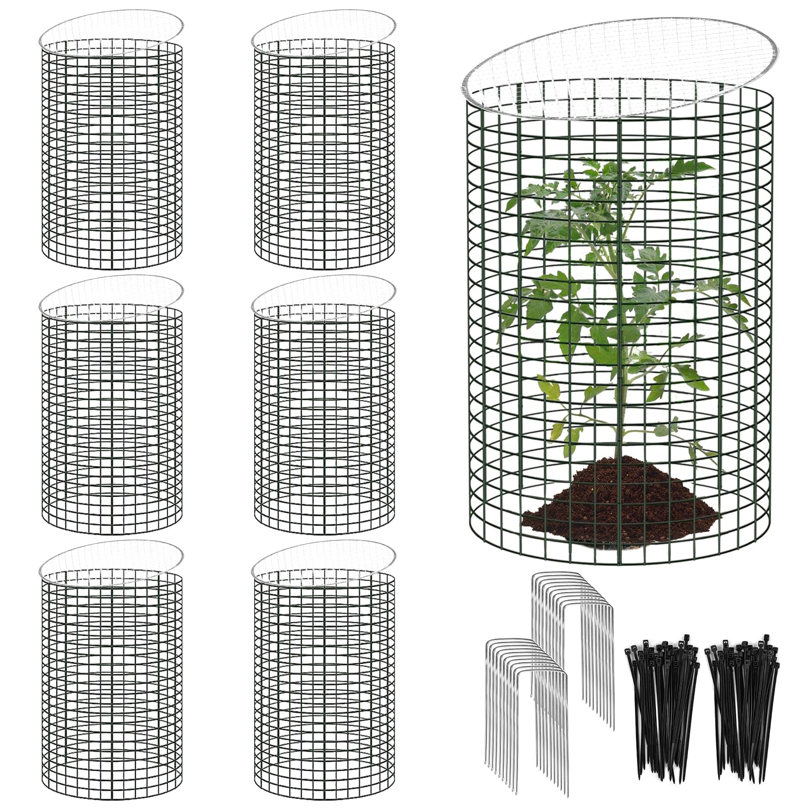YEXEXINM front view of multiple assembled cages protecting seedlings, durable barrier