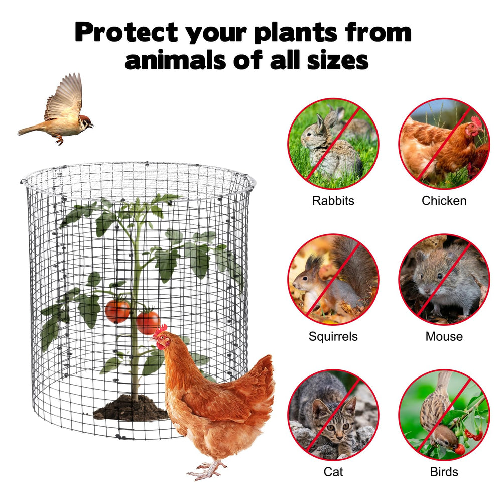 YEXEXINM plant protector in use around young plant, keeps rabbits away