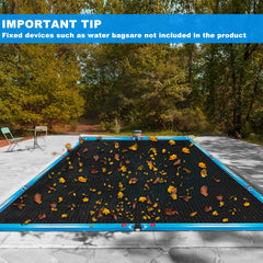 YEXEXINM net installed over pool demonstrating leaf capture and cleaner water