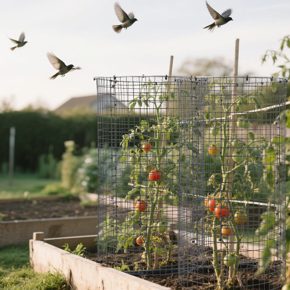 YEXEXINM protected garden bed with cages showing wildlife defense benefit