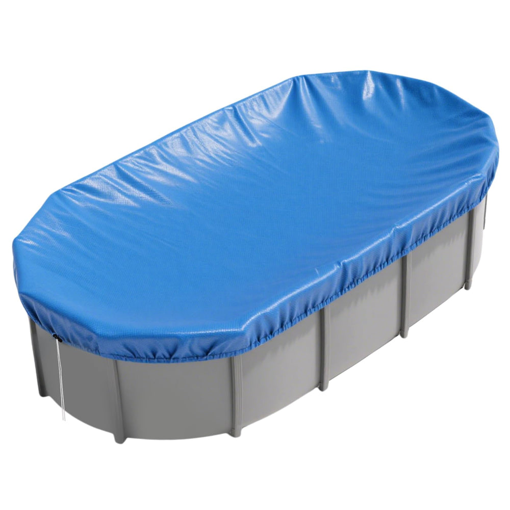 YEXEXINM front view of oval pool cover showing complete protection