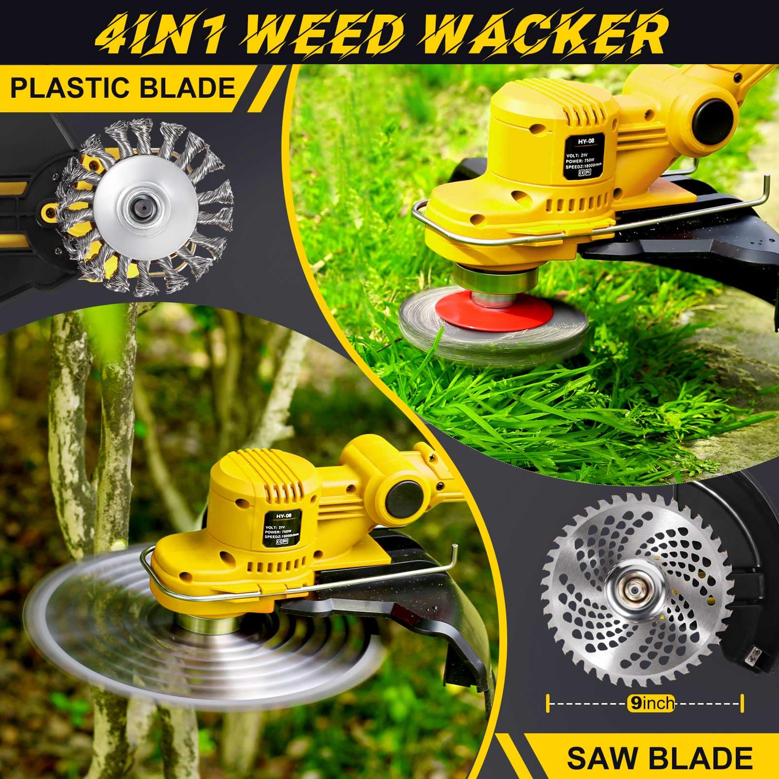 YEXLXLN five cutting blades laid out to show versatile attachments for varied jobs