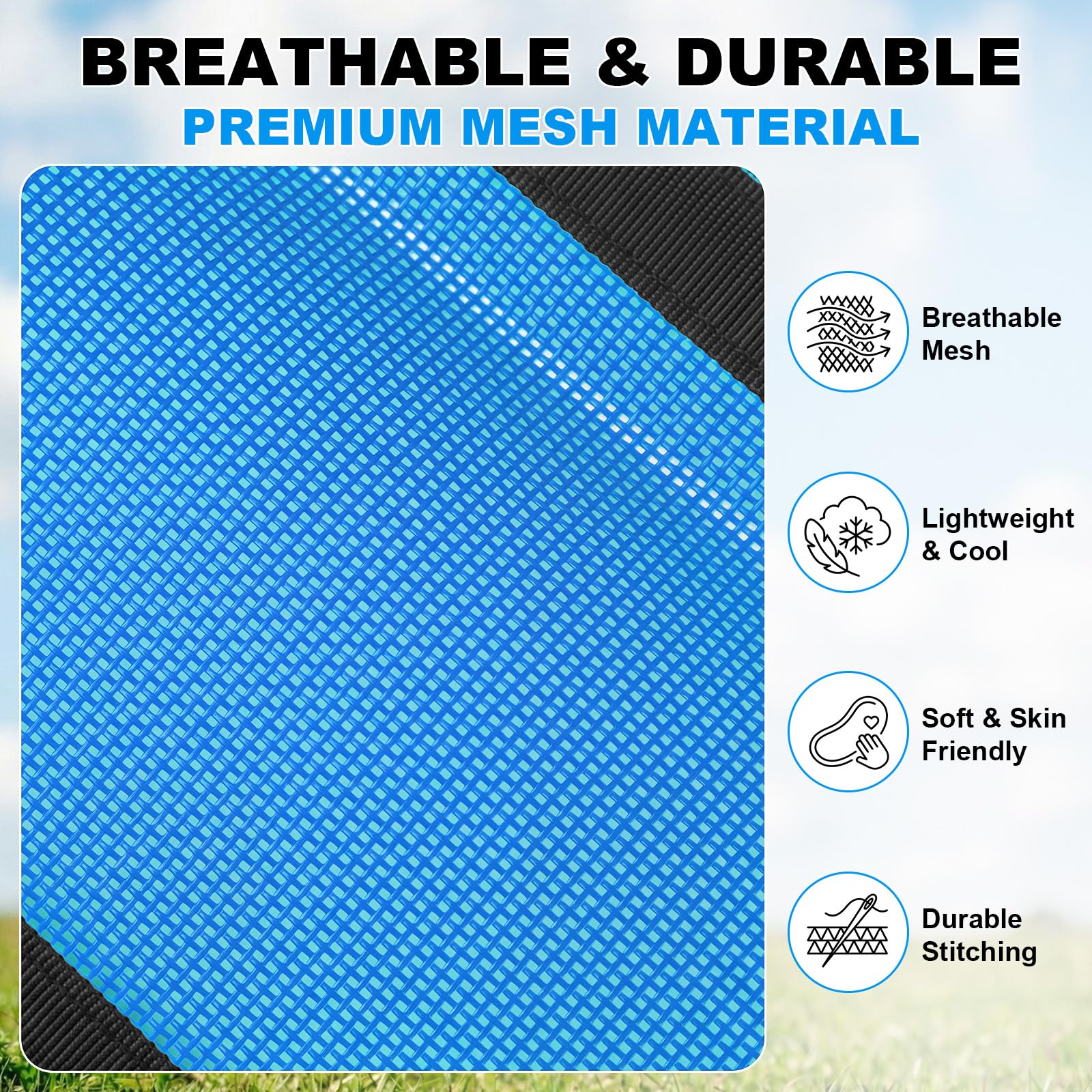 Yeyeplum close-up of breathable UV mesh highlighting cooling airflow benefit