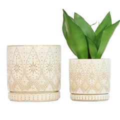 YFFSRJDJ front view of both pots showing clean ceramic finish and versatile styling